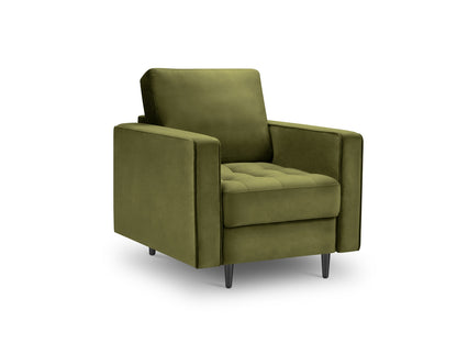 Aspen — Armchair Green (Salvador 8) Black Chrome Metal