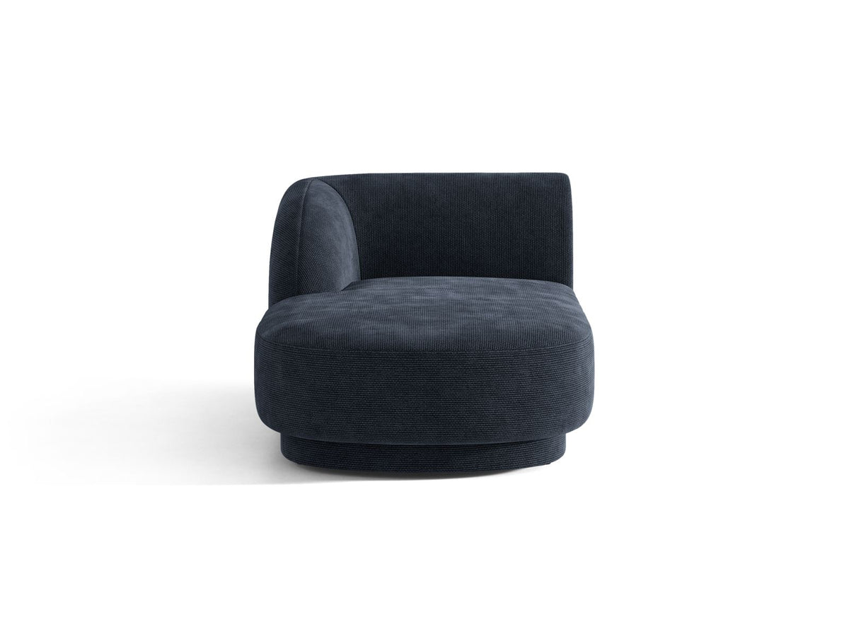 Miley — Chaise Longue Navy Blue (Eden 16 Deep Blue) Black Plastic Left
