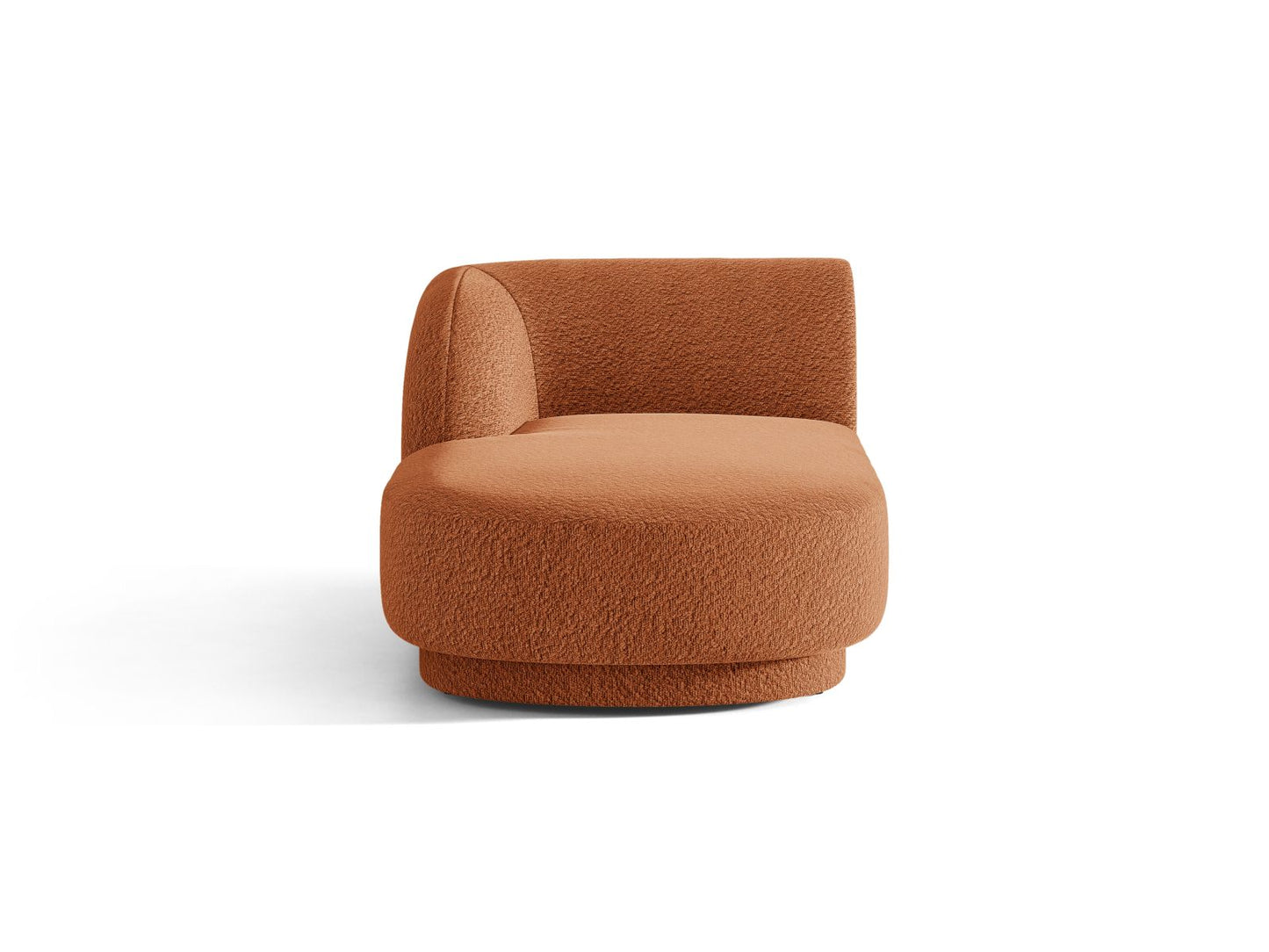 Miley — Chaise Longue Terracotta (Baloo 2078) Black Plastic Left
