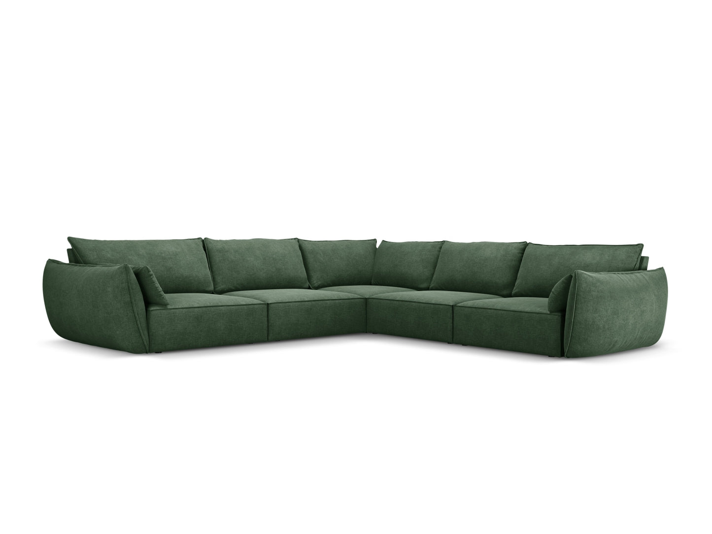 Kaelle — Corner Sofa Bottle Green (Over The Horizon 39) Black Plastic