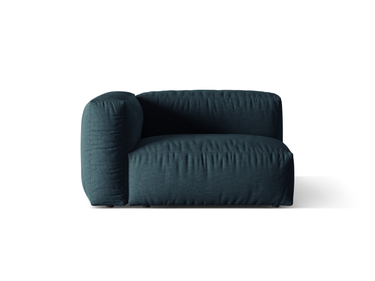 Martina — Modular Sofa Blue Jeans (Boston Ocean) Black Plastic Left