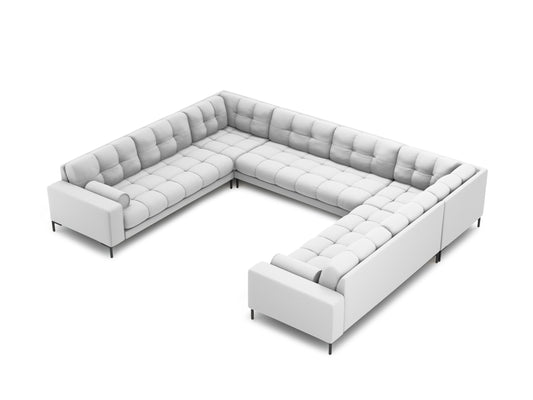 Bali — Panoramic Sofa Light Grey (Neve 80) Black Metal