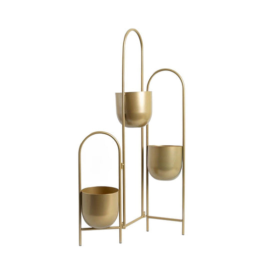FLOERO Metal Gold Flowerbed 49x14x80 cm