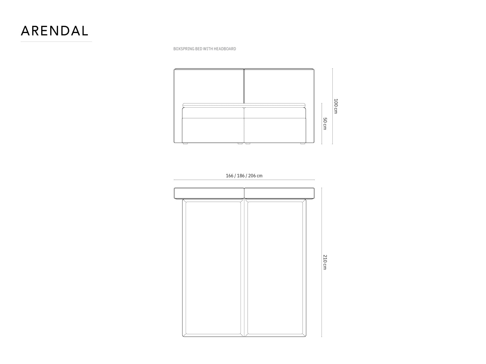 Arendal — Bed (210x186x100 cm)