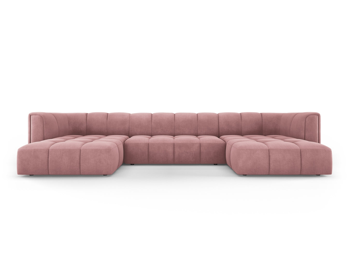 Moritz — Panoramic Sofa Pink (Rebel 7) Black Plastic