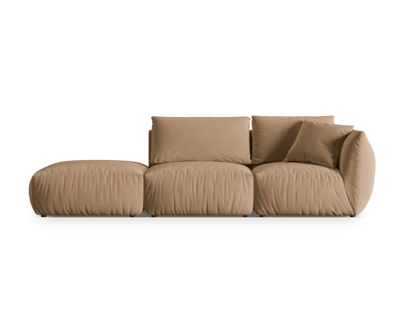 Chris — Sofa Sand (Casino Lion) Black Plastic Left