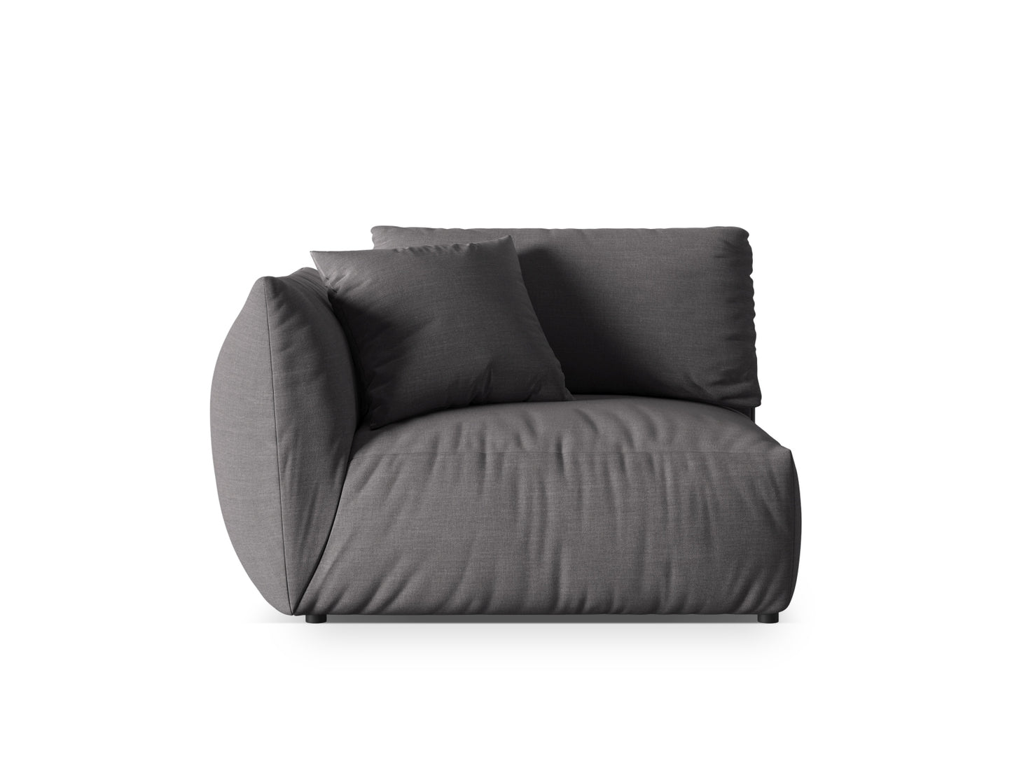 Chris — Modular Sofa Sand (LINS 32) Black Plastic Left