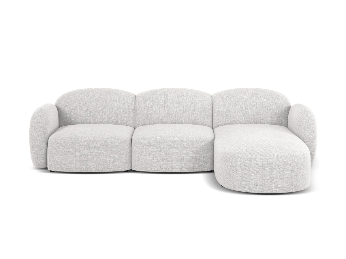 Blair — Corner Sofa Silver (Eden 17 Silver) Black Plastic Right