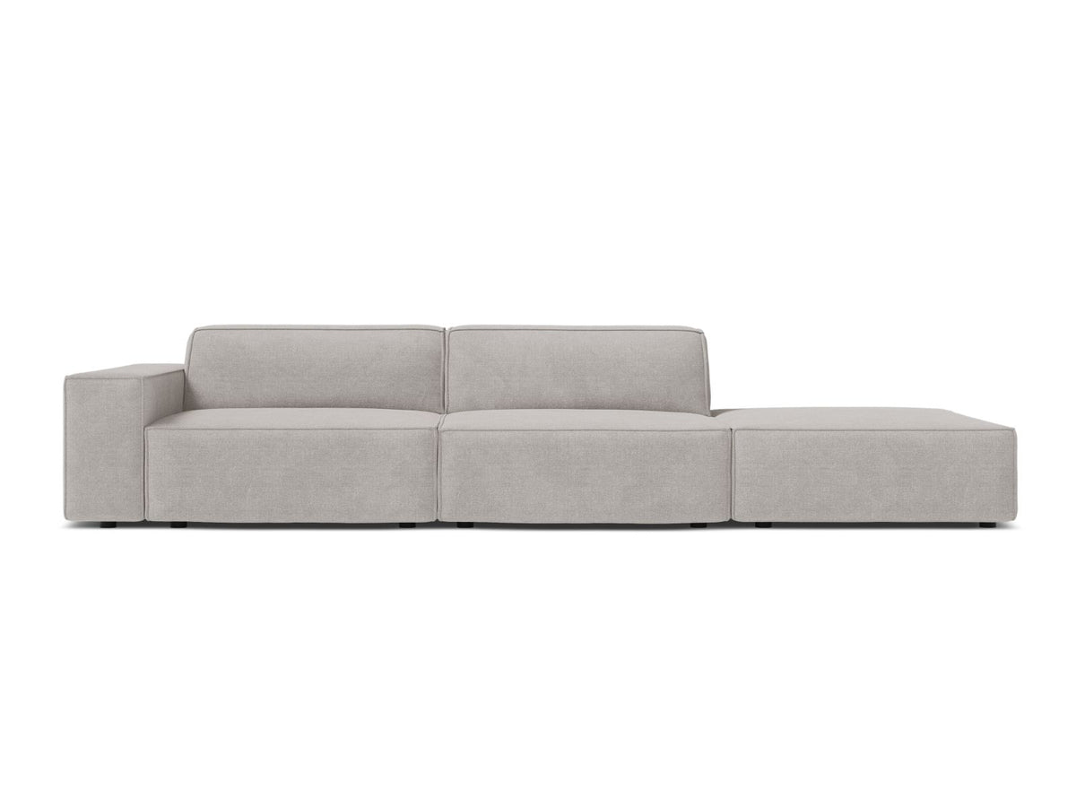 Jodie — Sofa Light Grey (Liberty 18) Black Plastic Right