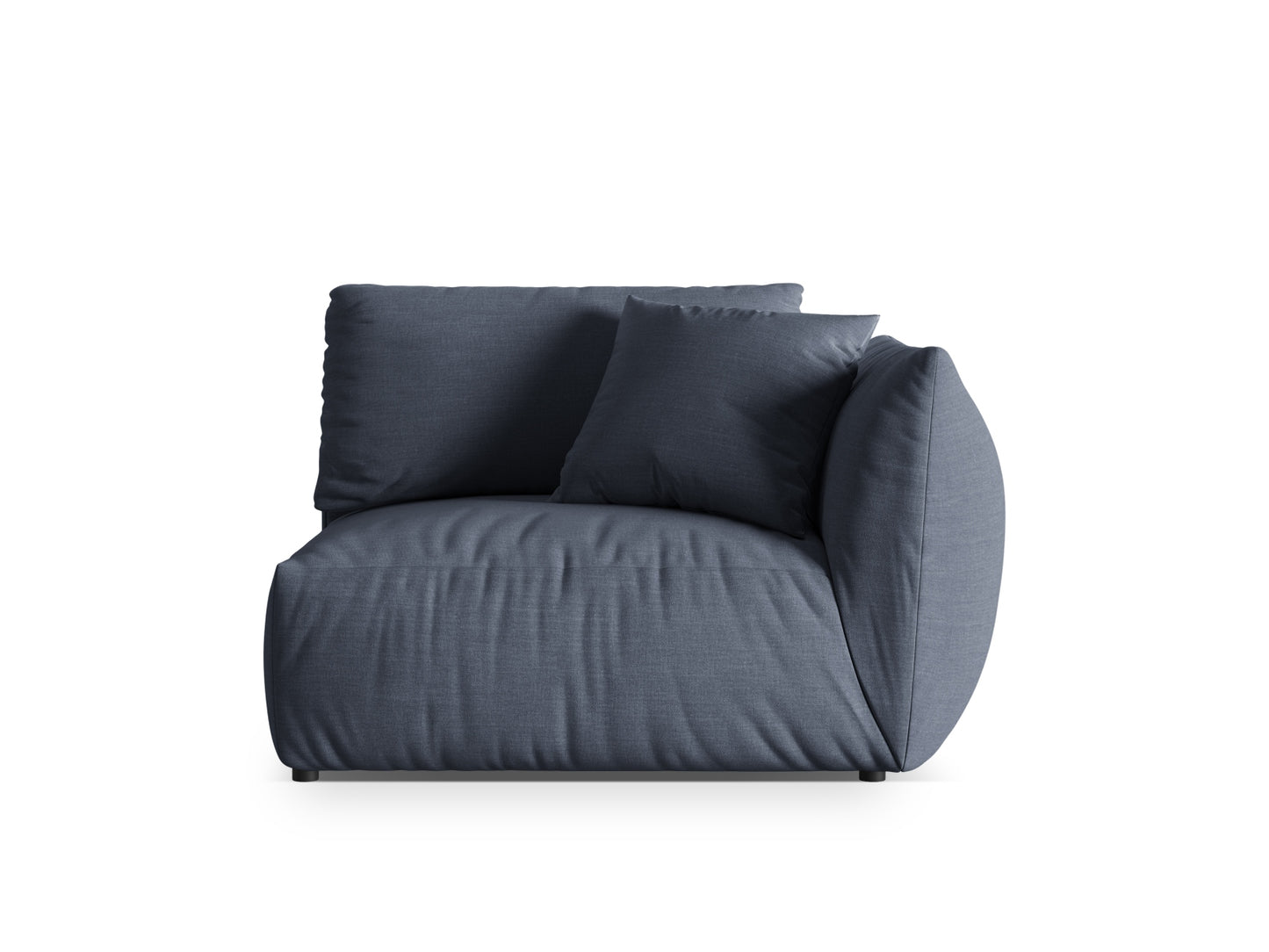 Chris — Modular Sofa Light Green (LINS 74) Black Plastic Right