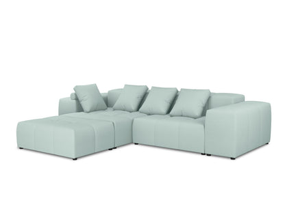 Rome — Corner Sofa Mint (BABEL SAFIRA) Black Plastic Left