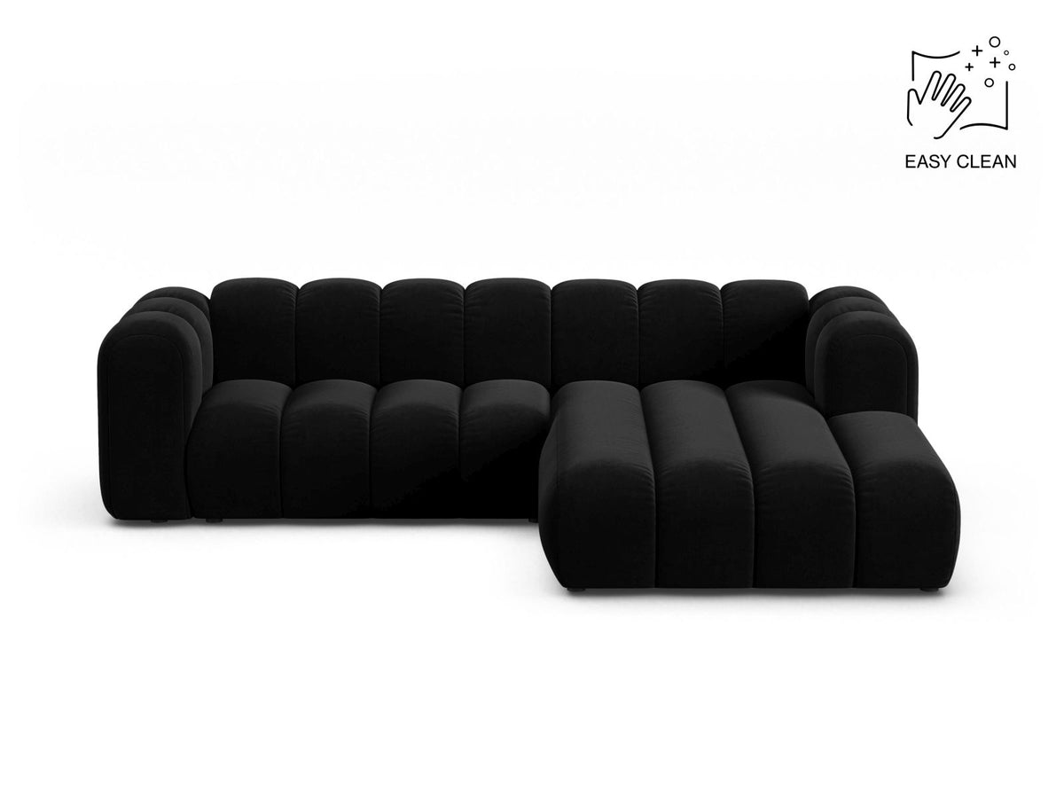 Lupine — Corner Sofa Black (Venus 2923) Black Plastic Right