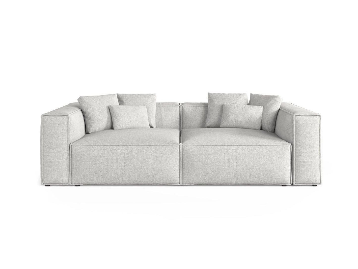 Aveiro — Sofa Silver (Eden 17 Silver) Black Plastic