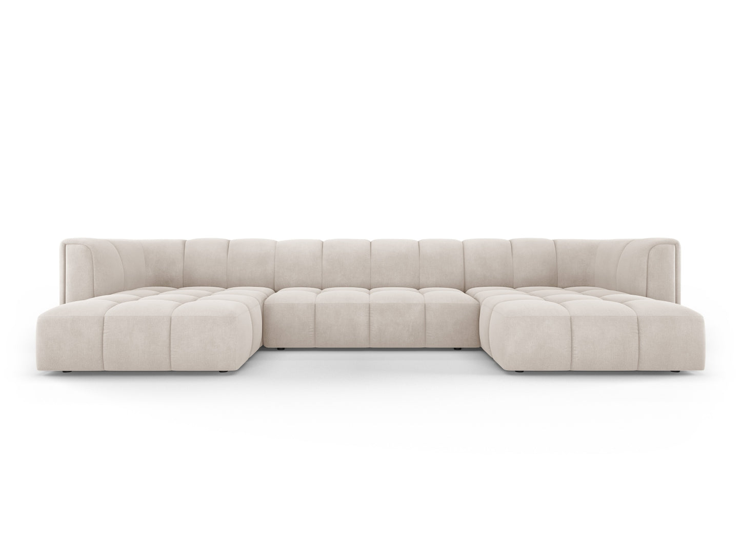 Moritz — Panoramic Sofa Beige (Rebel 25) Black Plastic