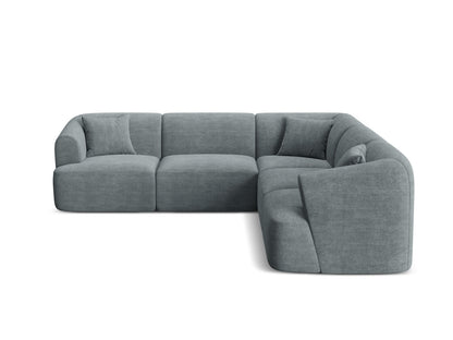Campi — Corner Sofa Dark Grey (Lincoln 94D) Black Plastic