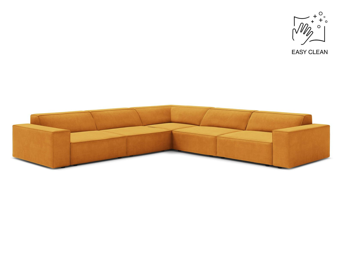 Jodie — Corner Sofa Yellow (Venus 2917) Black Plastic