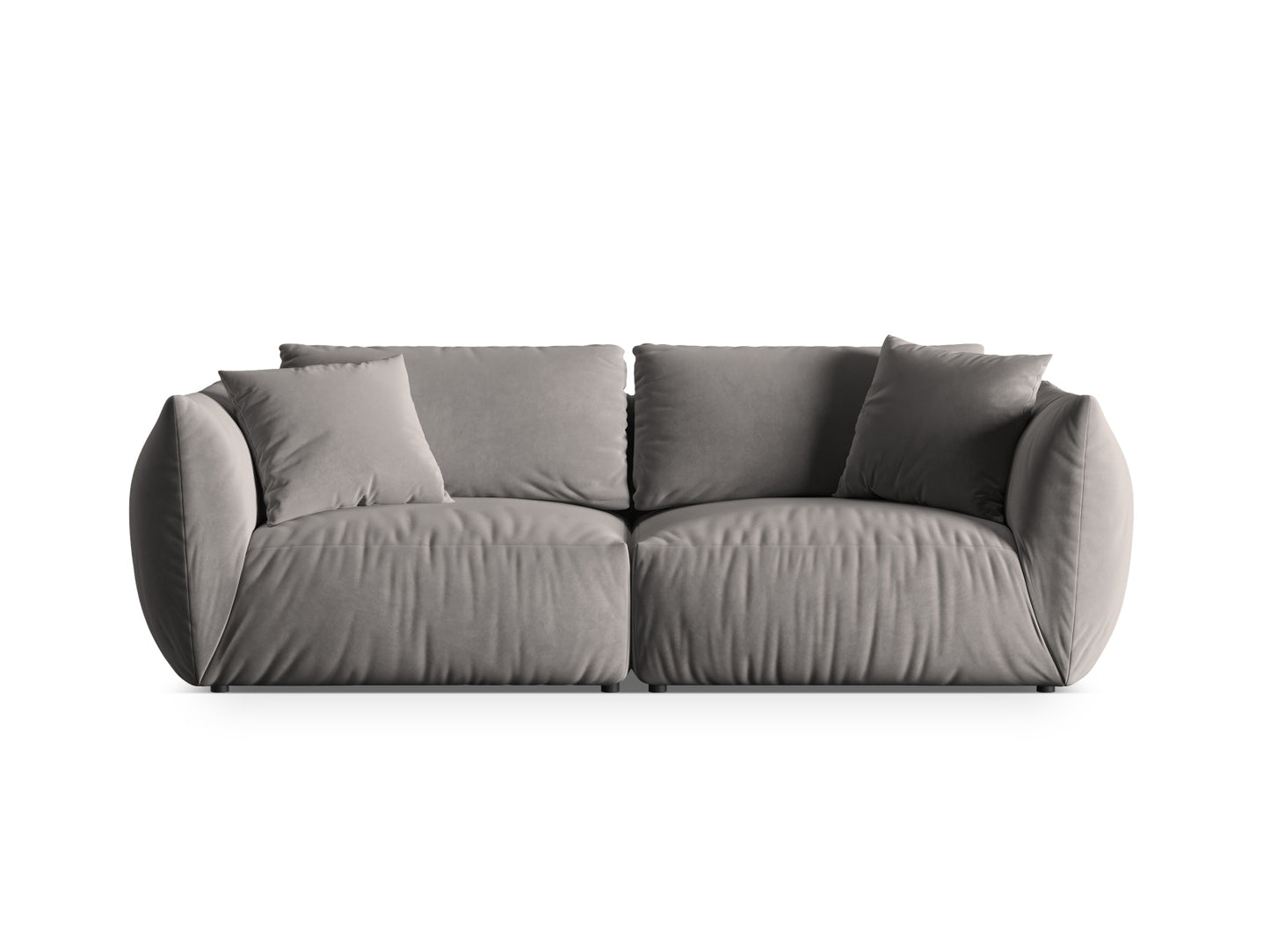 Chris — Sofa Grey (Casino Stone) Black Plastic