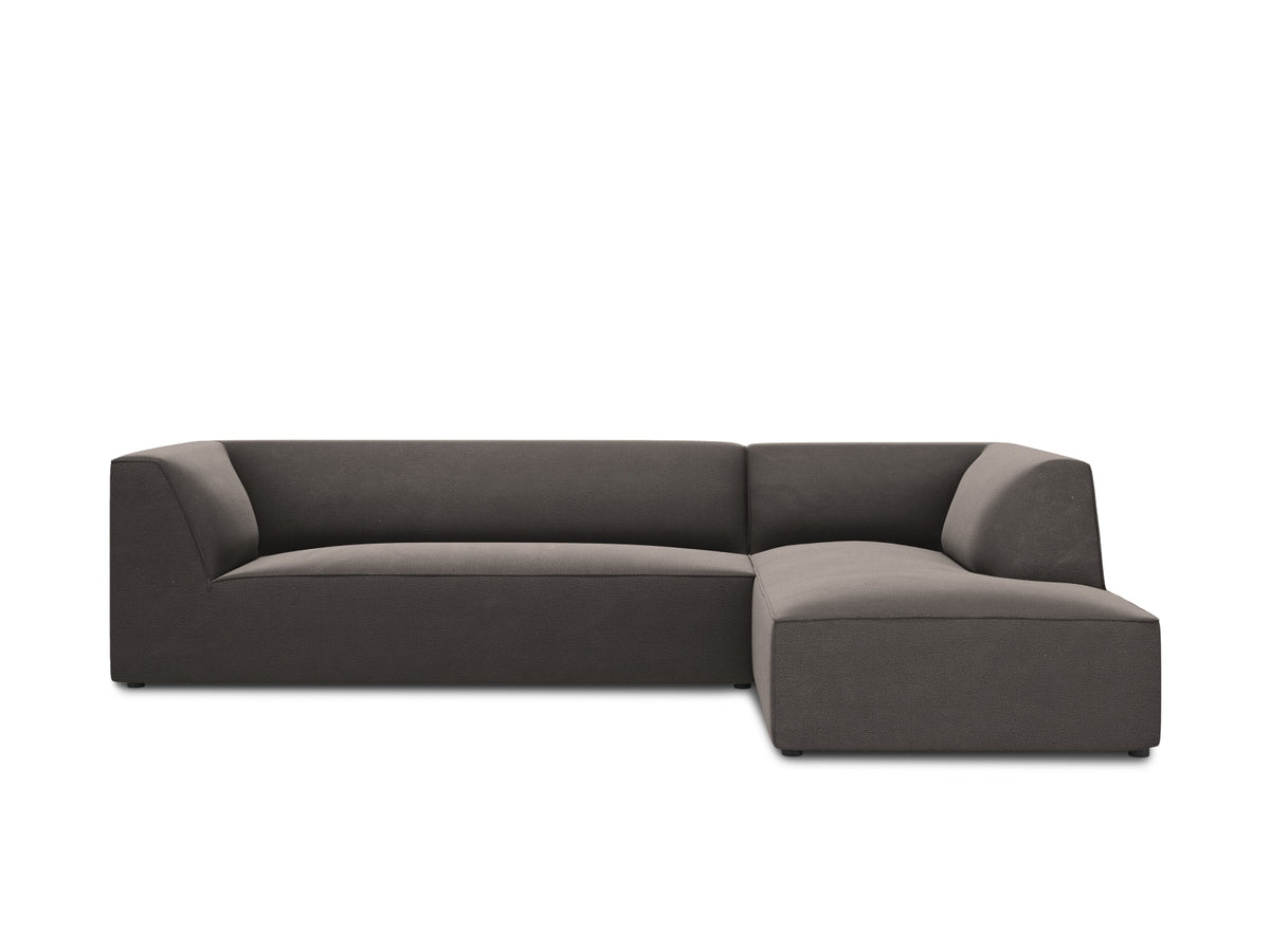 Ruby — Corner Sofa Dark Grey (Salvador 18) Black Plastic Right