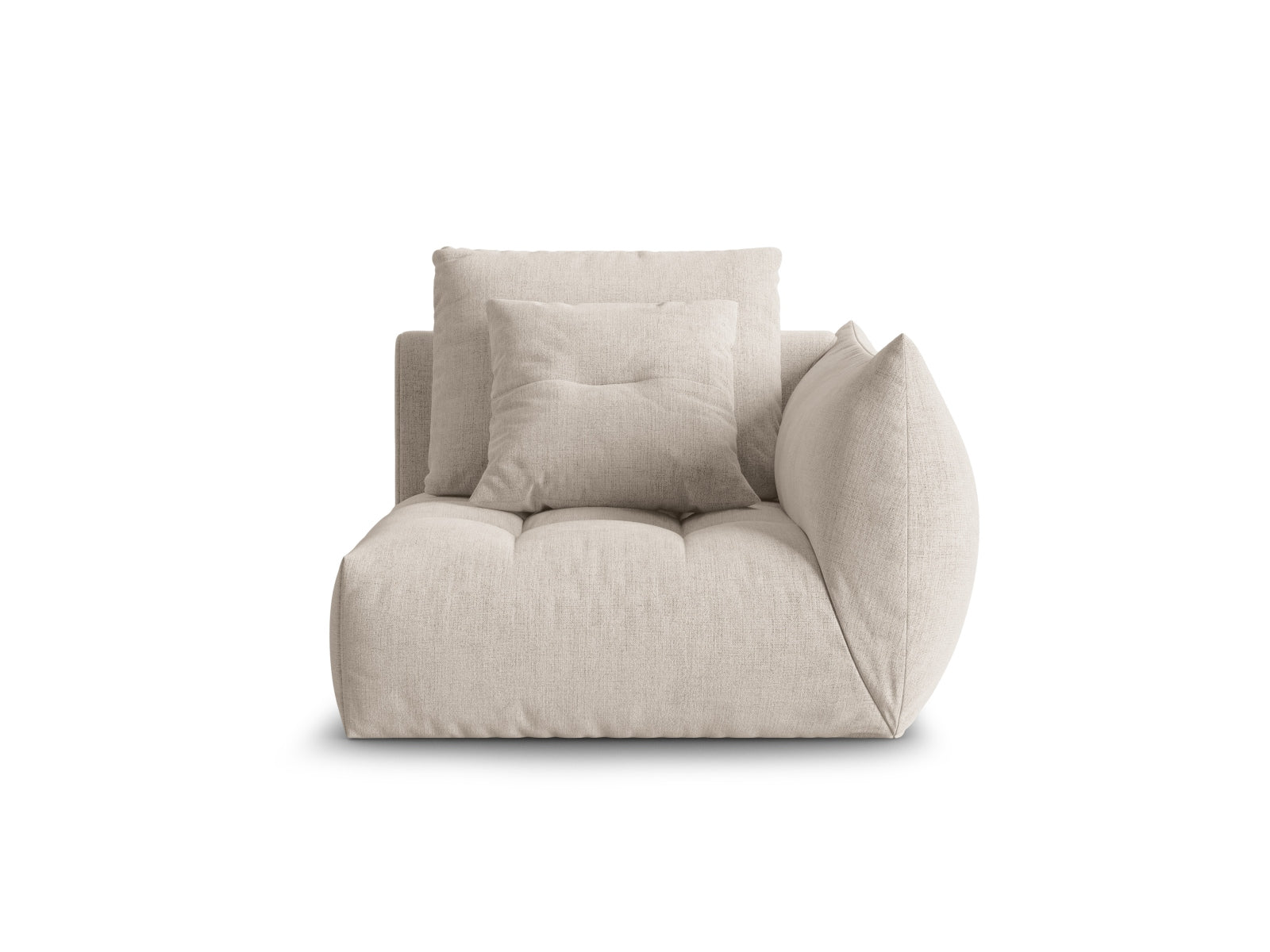 Bloom — Modular Sofa Dark Beige (City 05) Black Plastic Right