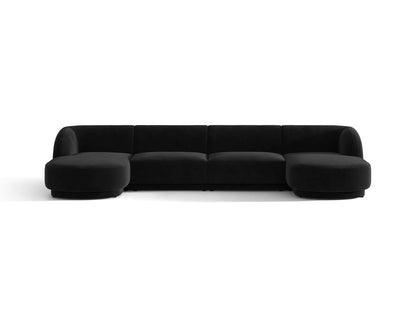 Miley — Panoramic Sofa Black (Bluvel 19) Black Plastic