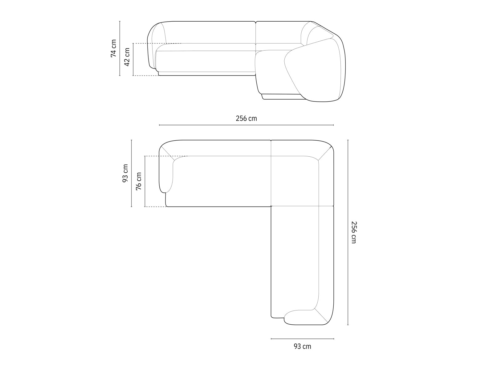 Gomera — Corner Sofa (256x256x74 cm)