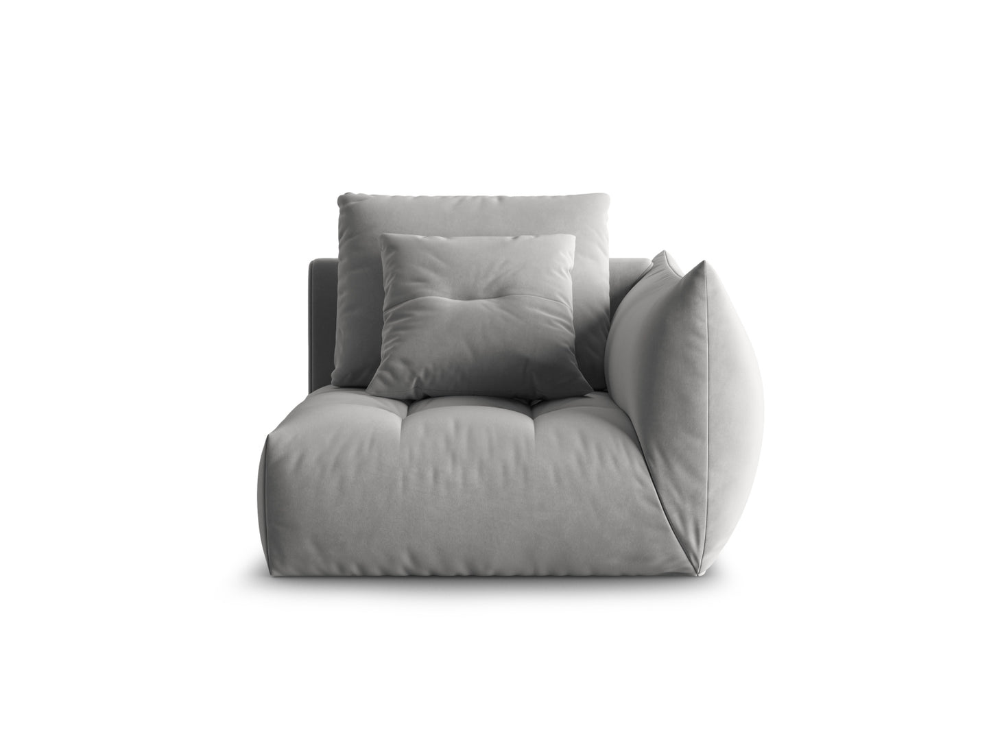 Bloom — Modular Sofa Grey (Casino Stone) Black Plastic Right