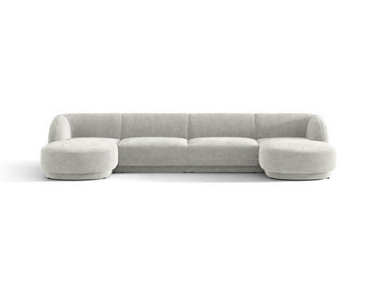 Miley — Panoramic Sofa Silver (Eden 17 Silver) Black Plastic