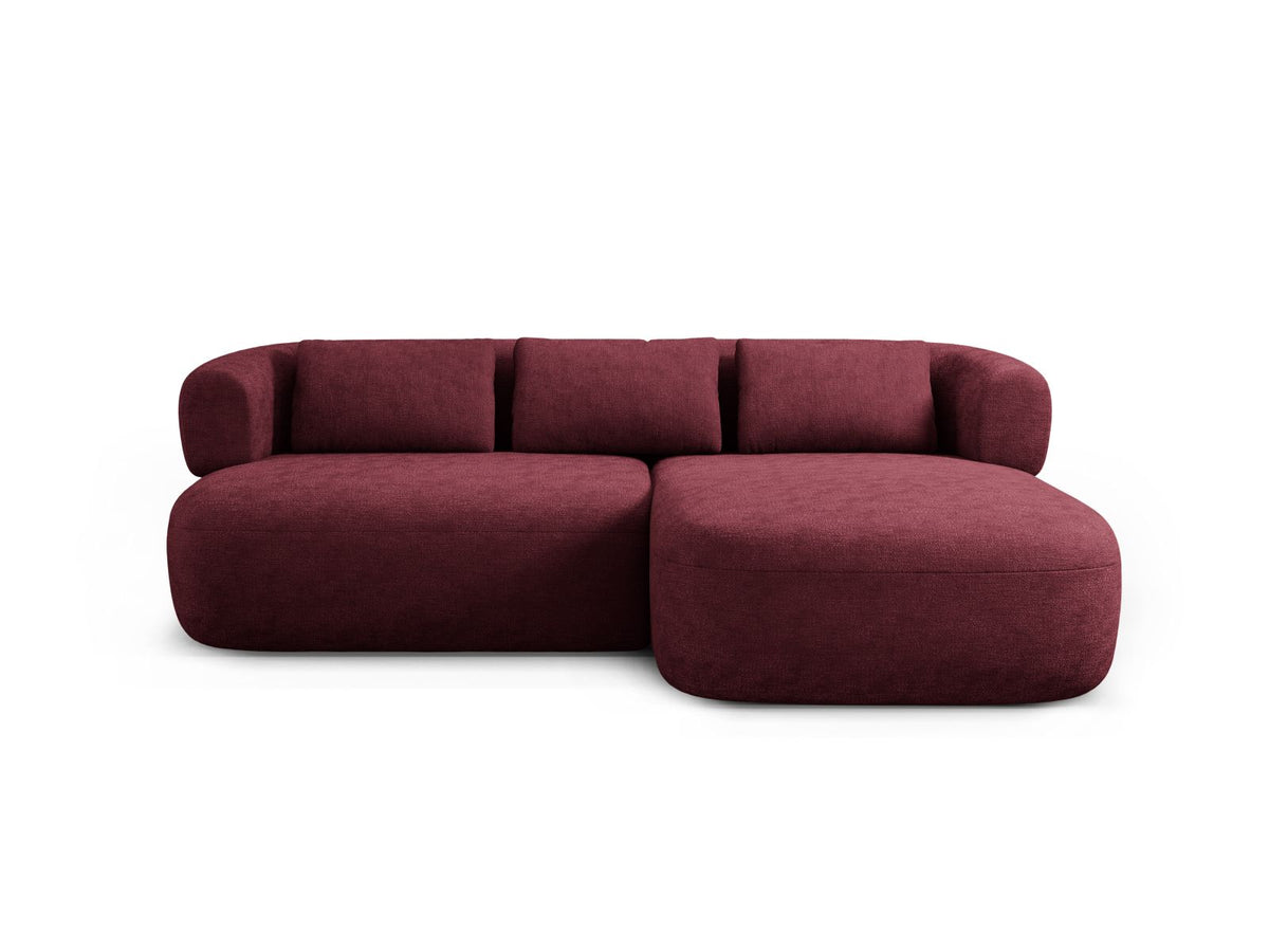 Jenny — Corner Sofa Cherrywood (Perfect Harmony 59) Black Plastic Right