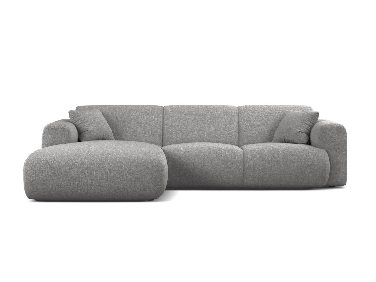 Molino — Corner Sofa Light Grey (Eden 18 Grey) Black Plastic Left
