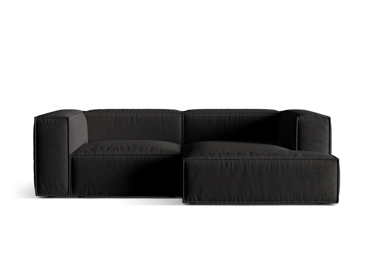 Nuria — Corner Sofa Black (Liberty 22) Black Plastic Right