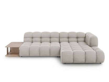 Sky — Corner Sofa Light Beige (Casino Pearl) Black Plastic Right