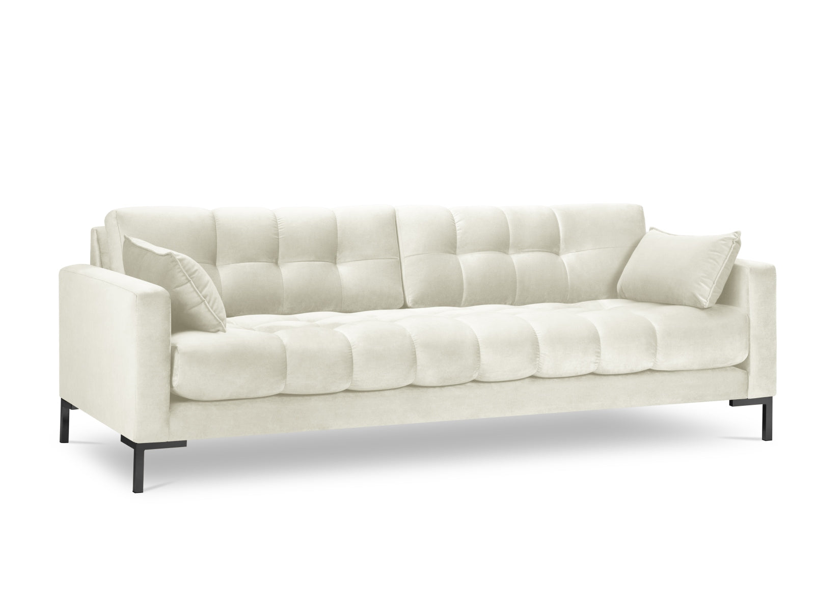 Mamaia — Sofa Light Beige (Bluvel 22) Black Metal