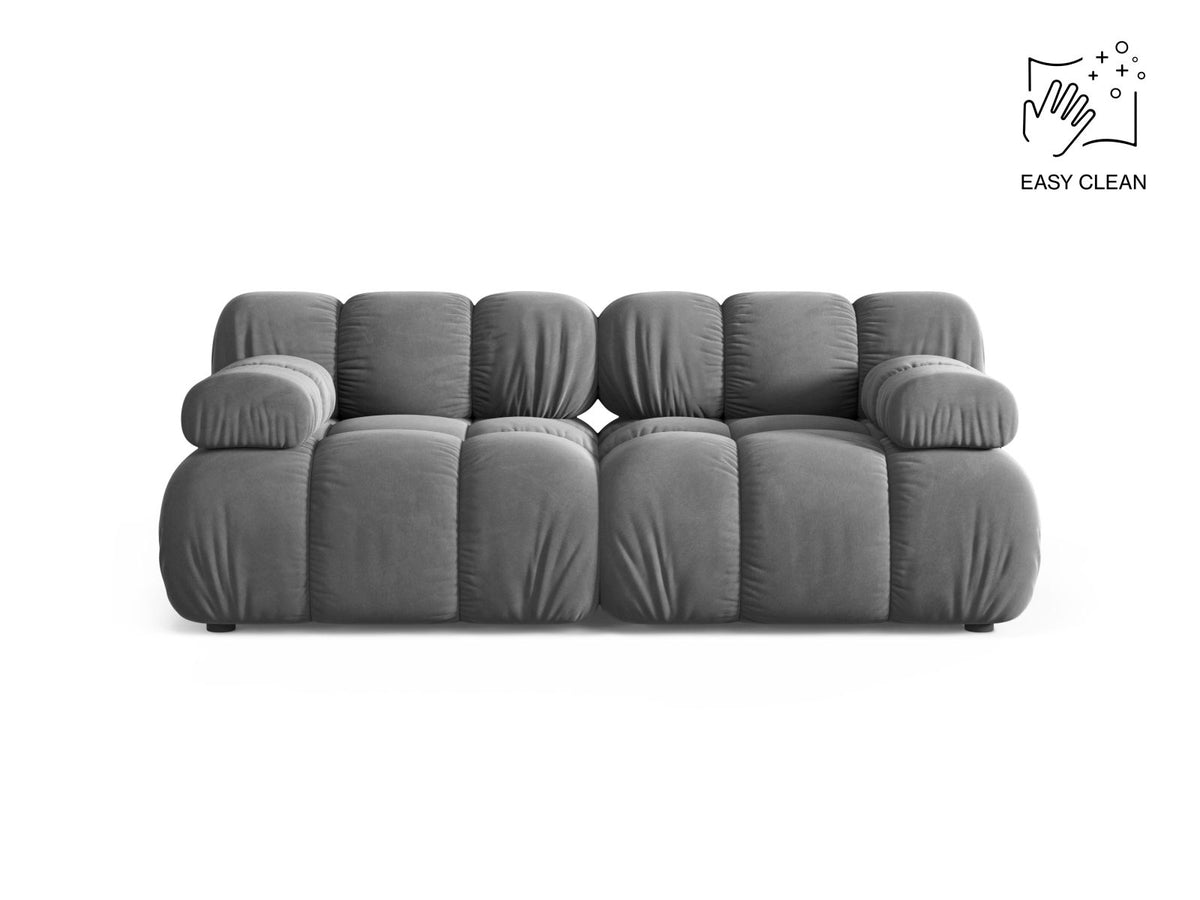 Bellis — Sofa Light Grey (Venus 2929) Black Plastic