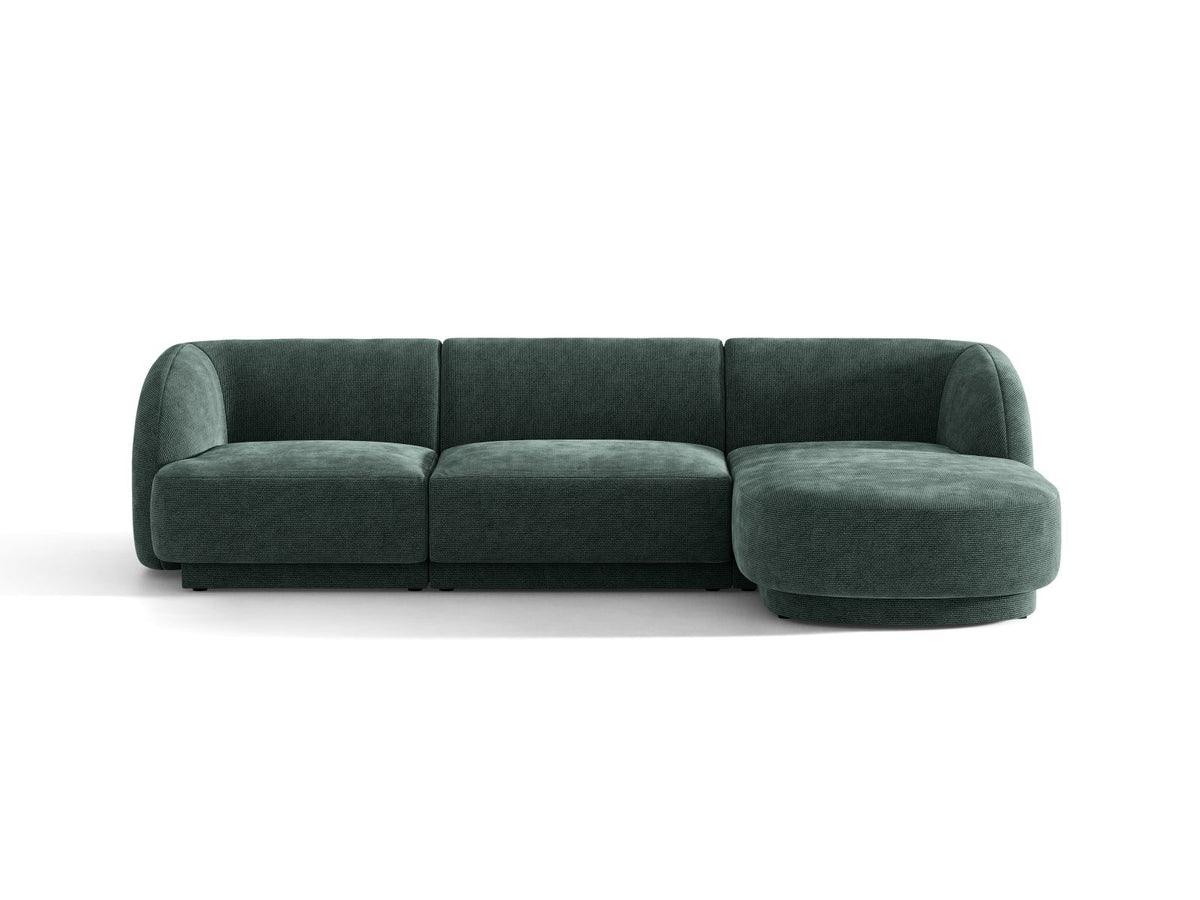 Miley — Corner Sofa Petrol (Haga 78) Black Plastic Right