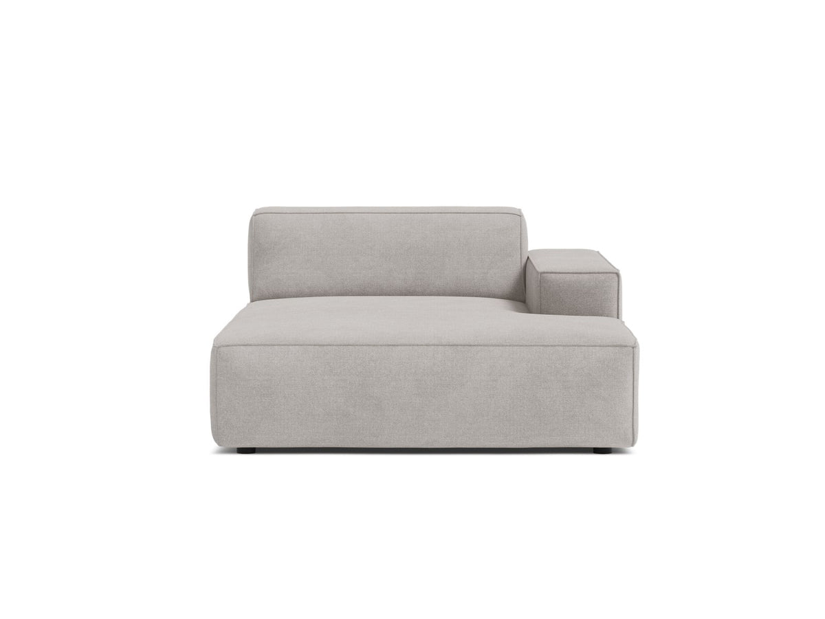 Jodie — Chaise Longue Light Grey (Liberty 18) Black Plastic Right