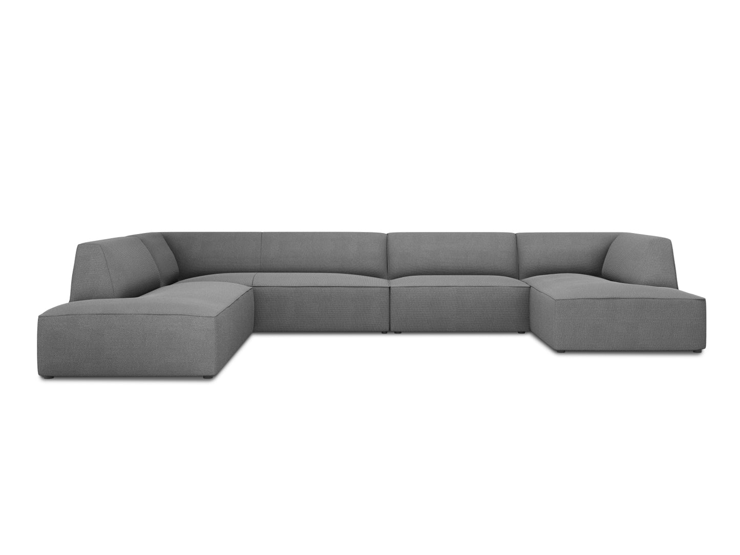 Ruby — Panoramic Sofa Grey (Ottawa 11) Black Plastic Left
