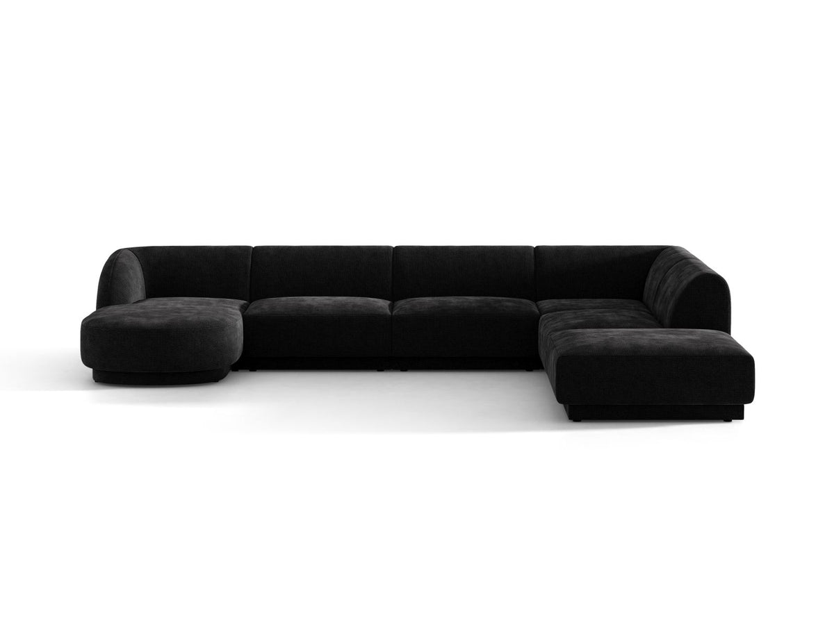 Miley — Panoramic Sofa Black (Haga 19) Black Plastic Right