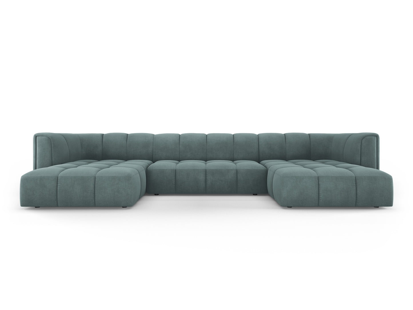 Moritz — Panoramic Sofa Sea Green (Rebel 13) Black Plastic