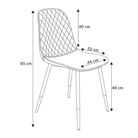NOIR Velour Grey Chair | Comfortable Seating | 44x52x85cm