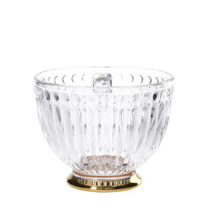 BARREL Striped Glass Cup with Golden Leg 0.36L