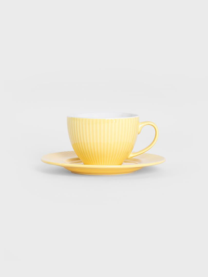 Siena Yellow Ceramic Cup with Saucer 240ml