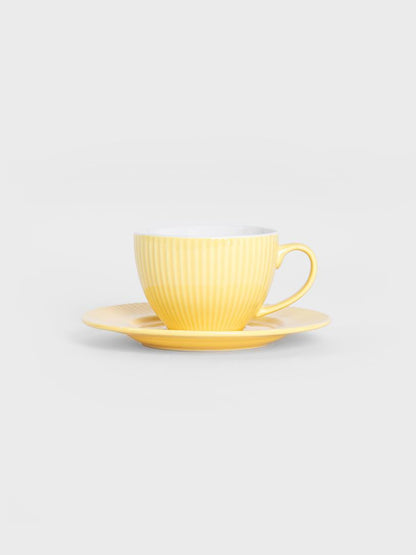 Siena Yellow Ceramic Cup with Saucer 240ml