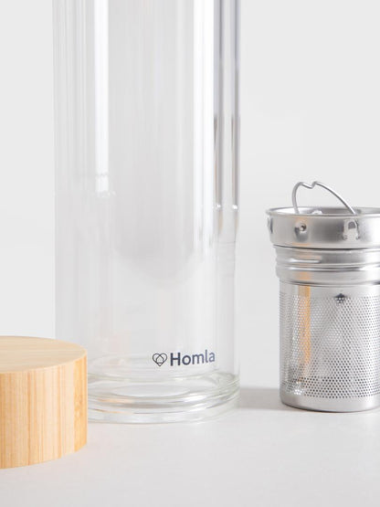 B2 CEYLON Bottle with Infuser 500ml - Glass & Bamboo