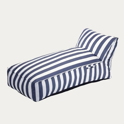 MARIS Lounger in White and Blue Stripes 150x70x65 cm