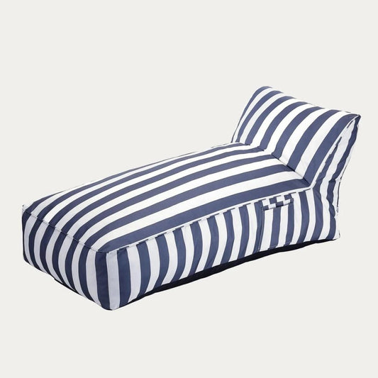 MARIS Lounger in White and Blue Stripes 150x70x65 cm