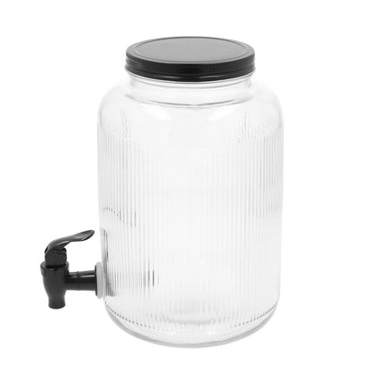 VELMO Striped Tap Jar with Black Lid - 4L