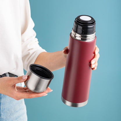 TERMOS DUNO 750ml Maroon Thermos - Stainless Steel Thermal Mug