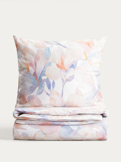 Bed linen set ROSA Satin Floral Bed Linen Set 140x200 + 70x80 cm