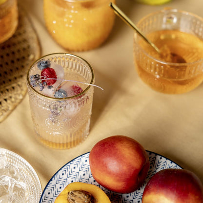 BARREL Low Glass Mug with Gold Rim 0.3L