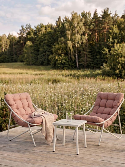 TIVOLI Garden Furniture Set Beige with Brick-Red Cushions